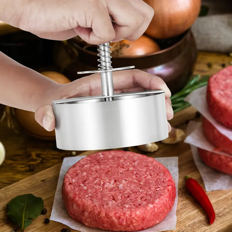 Stainless Steel Hamburger Patty Maker Press - Image 2